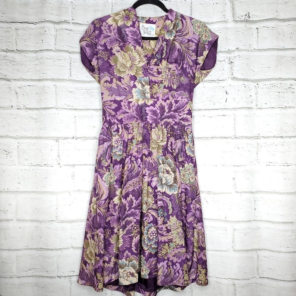 modcloth bea & dot floral purple dress Size small lined
